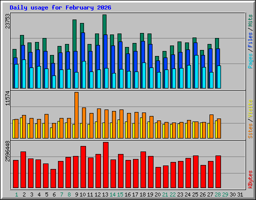Daily usage for February 2026
