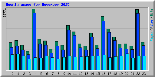 Hourly usage for November 2025