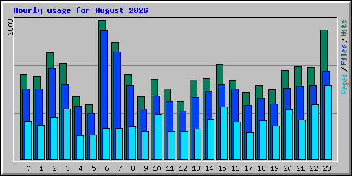 Hourly usage for August 2026