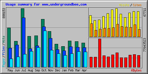 Usage summary for www.undergroundbee.com