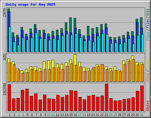 Daily usage for May 2025