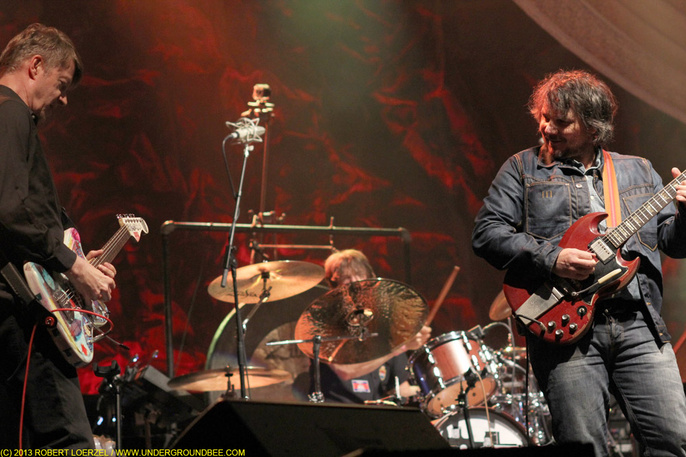 Nels Cline, Glenn Kotche and Jeff Tweedy, during the June 21 Wilco concert