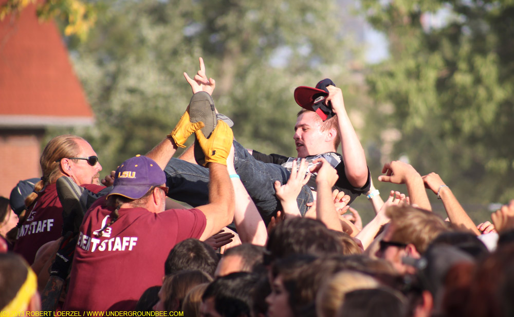 Crowd-surfing during Flag's set.